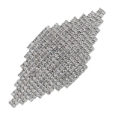 Silver crystal diamante hair clip